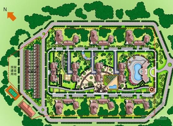 现代风格住宅小区规划设计方案总平面图