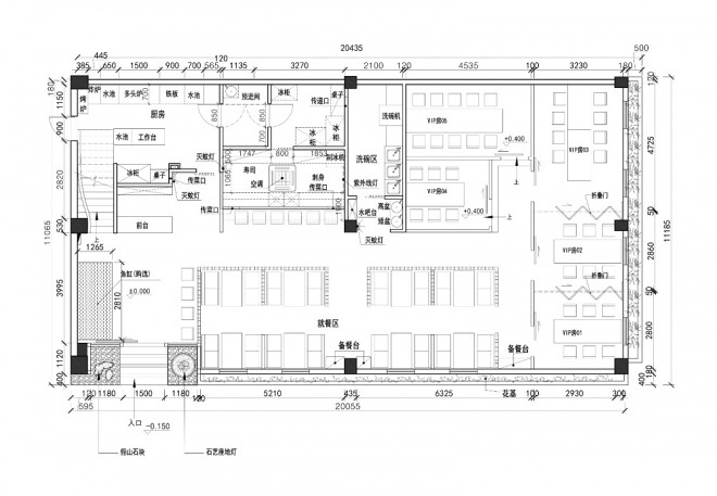 675000万元餐饮空间228平米装修案例_效果图 - 广州市番禺本膳日本料理店 - 设计本